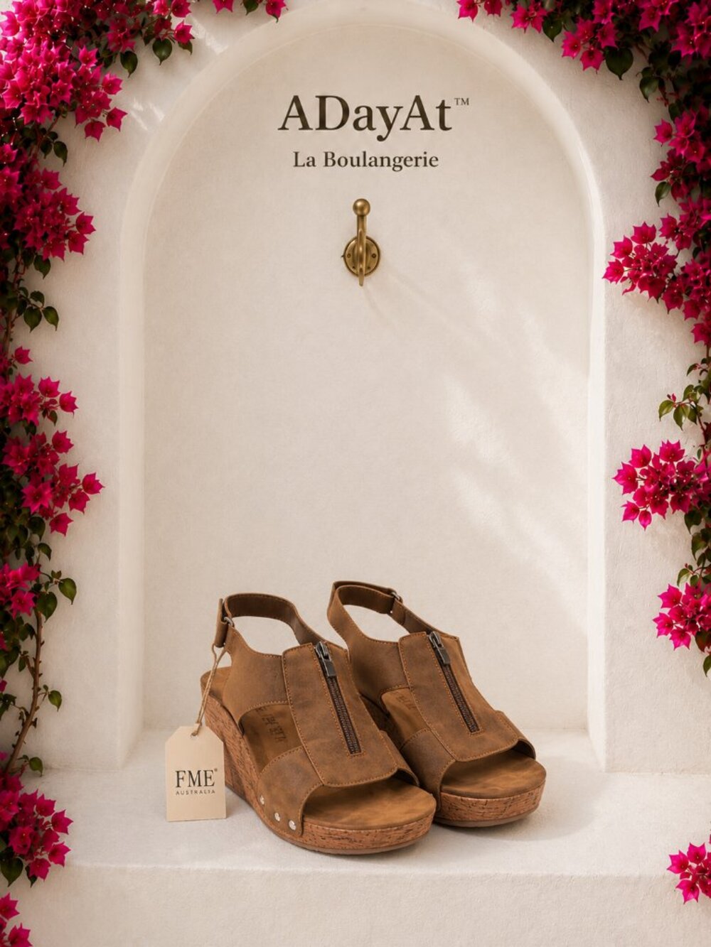 Minimalist Boho Cottagecore NWT Wedge Sandals Australian Neutral Leather FME 38